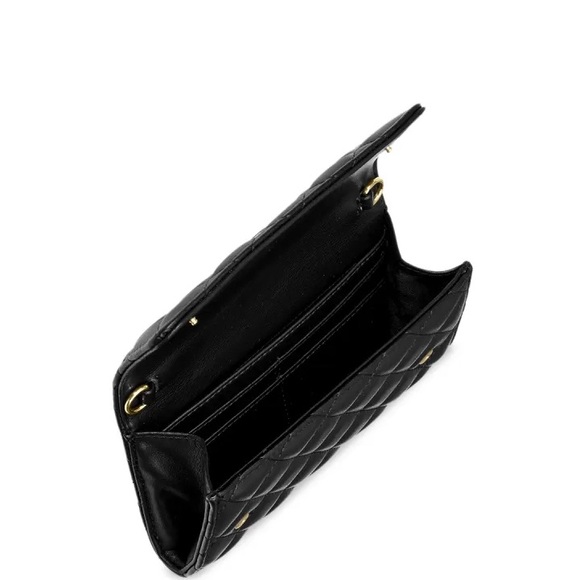 NWT Cavalli Class Black Quilted Leather Crossbody Bag 8” x 6” - Picture 5 of 7